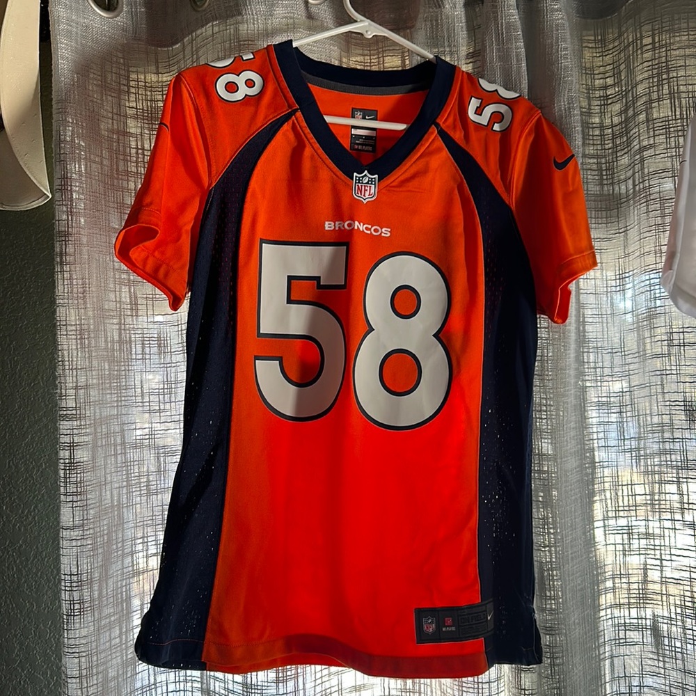NFL Broncos Miller Jersey, never worn! Orange and blue